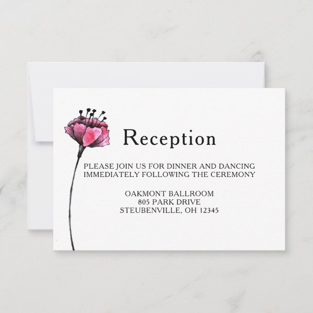 Invitación Recepción de boda floral (Anverso)