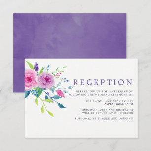 Invitación Recepción de boda floral acuarela rosa rubor