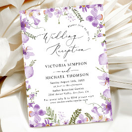 Invitación Recepción de Boda Floral Boda Púrpura