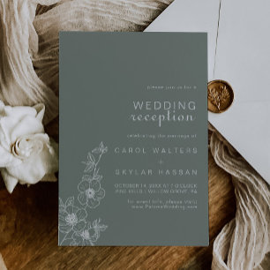 Invitación Recepción de boda floral boho verde destino