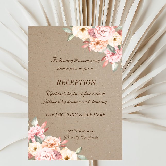 Invitación Recepción de Boda Floral Chic Rústico (Subido por el creador)