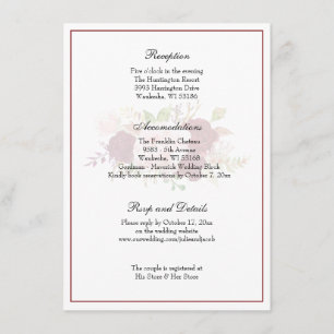Invitación Recepción de Boda Floral Clásica Elegante