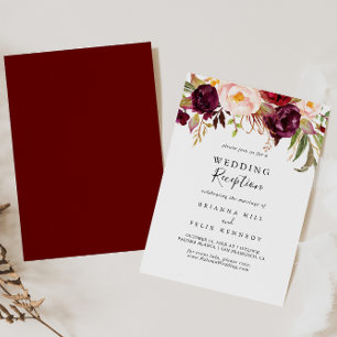Invitación Recepción de Boda Floral Colorida Rústica Boho