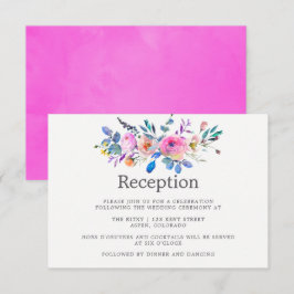 Invitación Recepción de boda floral con acuarela rosa calient