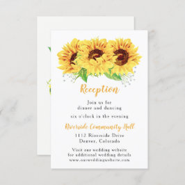 Invitación Recepción de boda floral con girasol Insertar