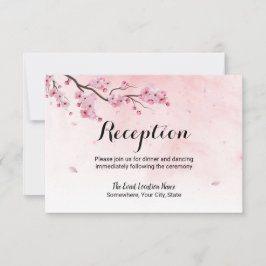 Invitación Recepción de Boda Floral de Flor de Cerezo Acuarel