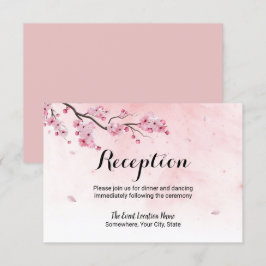 Invitación Recepción de boda floral de flor de cerezo acuarel