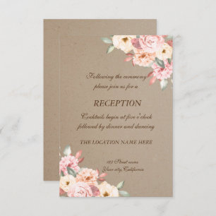 Invitación Recepción de boda floral de Moda rústica
