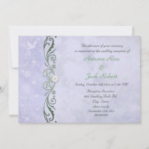 Invitación Recepción de boda floral de primavera pervinca