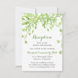 Invitación Recepción de Boda Floral de Trébol con Vegetación