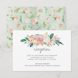 Invitación Recepción de Boda Floral de Verano Sonrojado