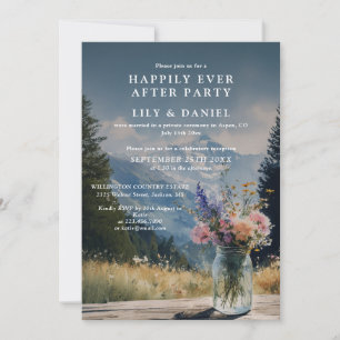 Invitación Recepción de Boda Floral en la Montaña de Elopemen