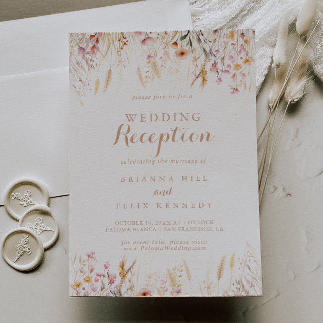 Invitación Recepción de Boda Floral Fall Meadow (Subido por el creador)