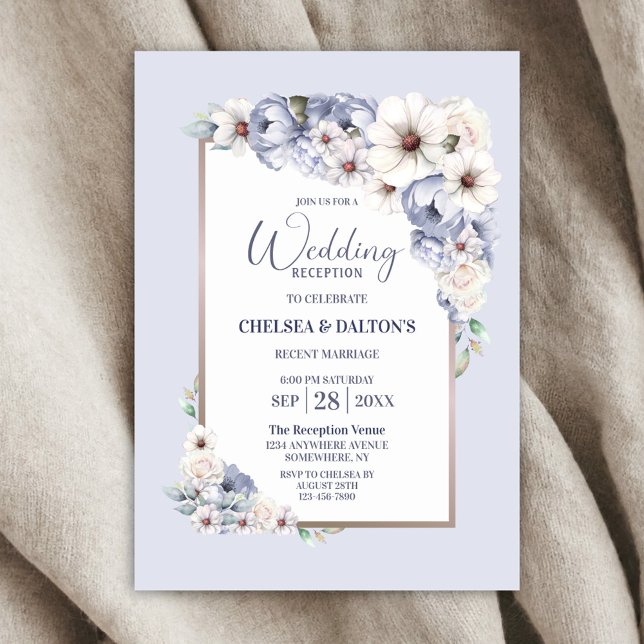 Invitación Recepción de Boda Floral Gris (Subido por el creador)