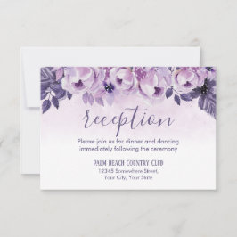 Invitación Recepción de Boda Floral Morado Acuarela