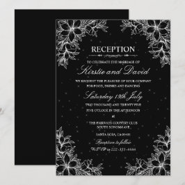Invitación Recepción de Boda Floral Ornada Blanca