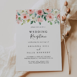 Invitación Recepción de Boda Floral Otoñal Elegante y Delicad