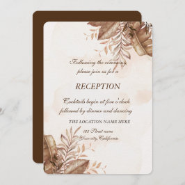 Invitación Recepción de boda floral otoñal exótica