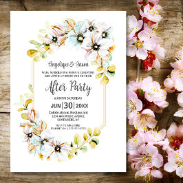 Invitación Recepción de Boda Floral Pastel