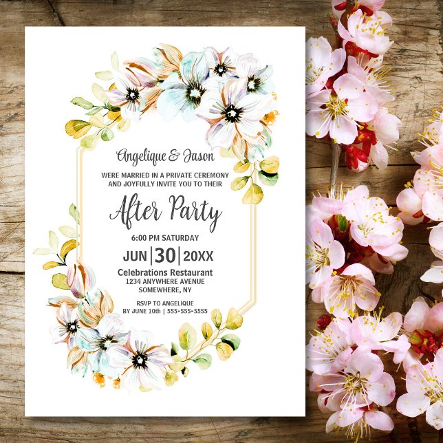 Invitación Recepción de Boda Floral Pastel (Subido por el creador)