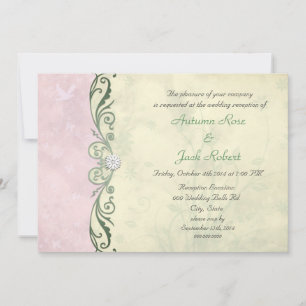 Invitación Recepción de Boda Floral Primavera Rosa y Amarilla