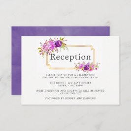 Invitación Recepción de Boda Floral Púrpura y Violeta