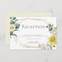 Invitación Recepción de Boda | Flores de Peonía Amarilla