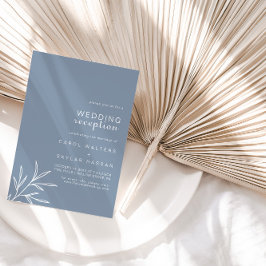 Invitación Recepción de Boda Formal Minimalista en Azul Polvo