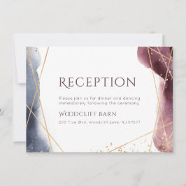 Invitación Recepción de Boda Geométrica Moderna con Acuarela 