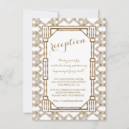 Invitación Recepción de Boda Glam White Gold Great Gatsby