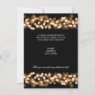 Invitación Recepción de Boda Glamour Dorado de Hollywood
