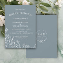 Recepción de Boda Gris Azul con flores de pradera