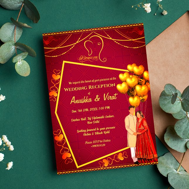 Invitación Recepción de boda india (Subido por el creador)