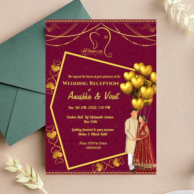 Invitación Recepción de boda india (Subido por el creador)