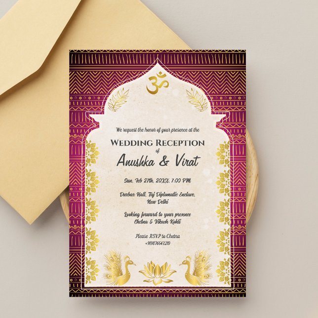Invitación Recepción de boda india (Subido por el creador)