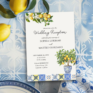 Invitación Recepción de boda inspirada en italiano en Lemon G