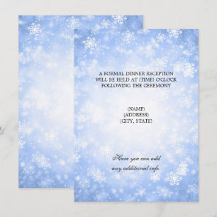 Invitación Recepción de Boda Invierno Azul Mágico