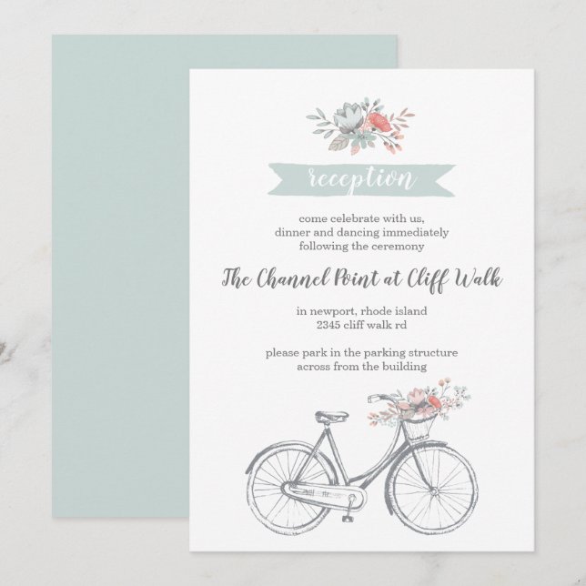 Invitación Recepción de Boda Jardín de la Bicola de Flores (Anverso / Reverso)