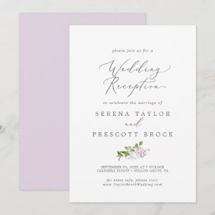 Invitación Recepción de Boda Lila Rústica