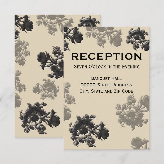 Invitación Recepción de boda Masala Flora (Anverso / Reverso)