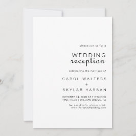 Invitación Recepción de Boda Minimalista Clásica con Caligraf