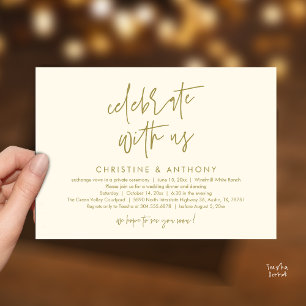 Invitación Recepción de boda minimalista moderna cena