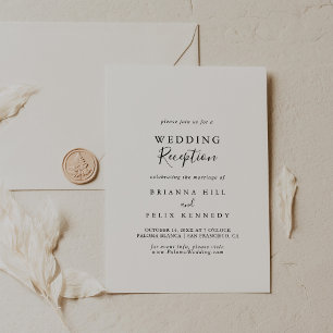 Invitación Recepción de boda minimalista simple