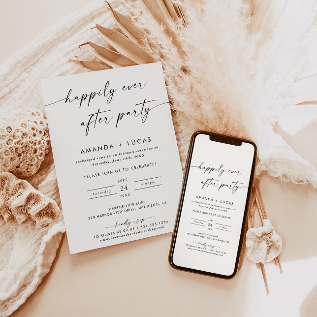 Invitación Recepción de boda moderna (Option to print, send digitally, or both!)