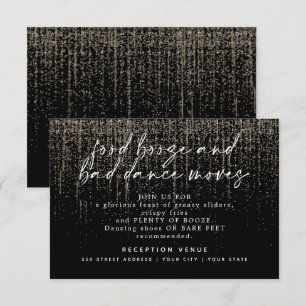 Invitación Recepción de Boda Moderna Brillo de Champán