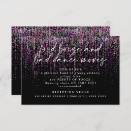 Invitación Recepción de Boda Moderna Brillo Magenta