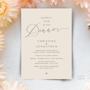 Invitación Recepción de Boda Moderna Cena Felices para Siempr