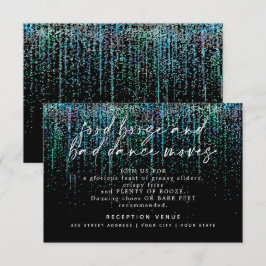 Invitación Recepción de Boda Moderna con Brillo Teal Acuático