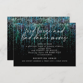 Invitación Recepción de Boda Moderna con Brillo Teal Aqua