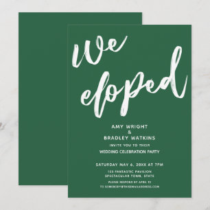 Invitación Recepción de Boda Moderna con Hojas Verdes donde N